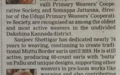 Two weavers will be honoured with Nekara Ratna Award